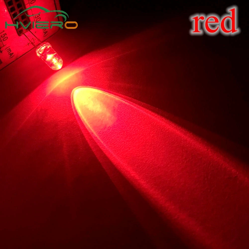 100шт 5мм прозрачный белый Ред Грин Синий Розовый круговой супер яркие светодиоды LED 20000mcd 6000-6500k водить оптом