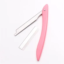 50 шт. 12,5*1 см синий розовый желтый мужской прямой парикмахерский бритвенный край складной бритвенный нож борода инструменты для удаления волос Бритва 6109