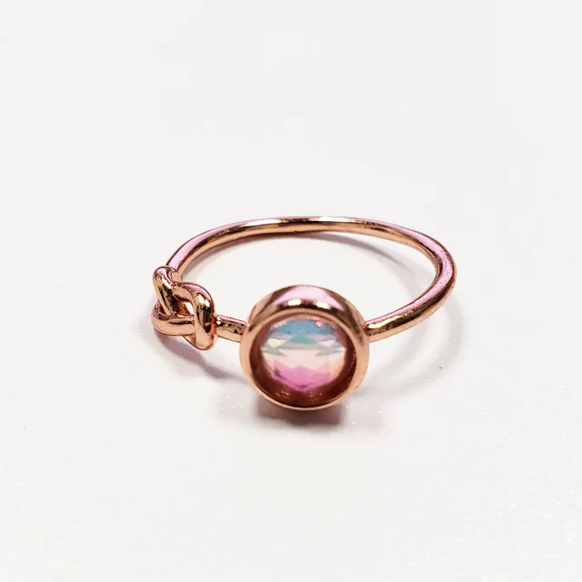 Hot Sale Pink Crystal Moonstone Rings European Fashion Female Creative Knot Ring Hot Sale Pink Crystal Moonstone Rings European Fashion Female Creative Knot Ring