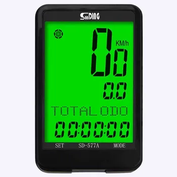 

SEWS-SUNDING Wired LCD Bike Computer Bicycle Cycling Speedometer Odometer with Backlight Time Temperature Display SD-577A