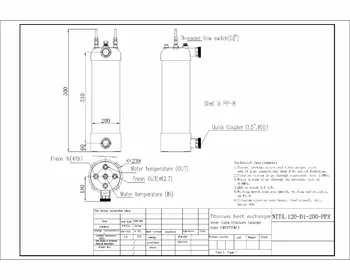 

Free shipping ! 12KW PPR shell and twisted titanium coil swimming pool heat exchanger 60 degree working condition
