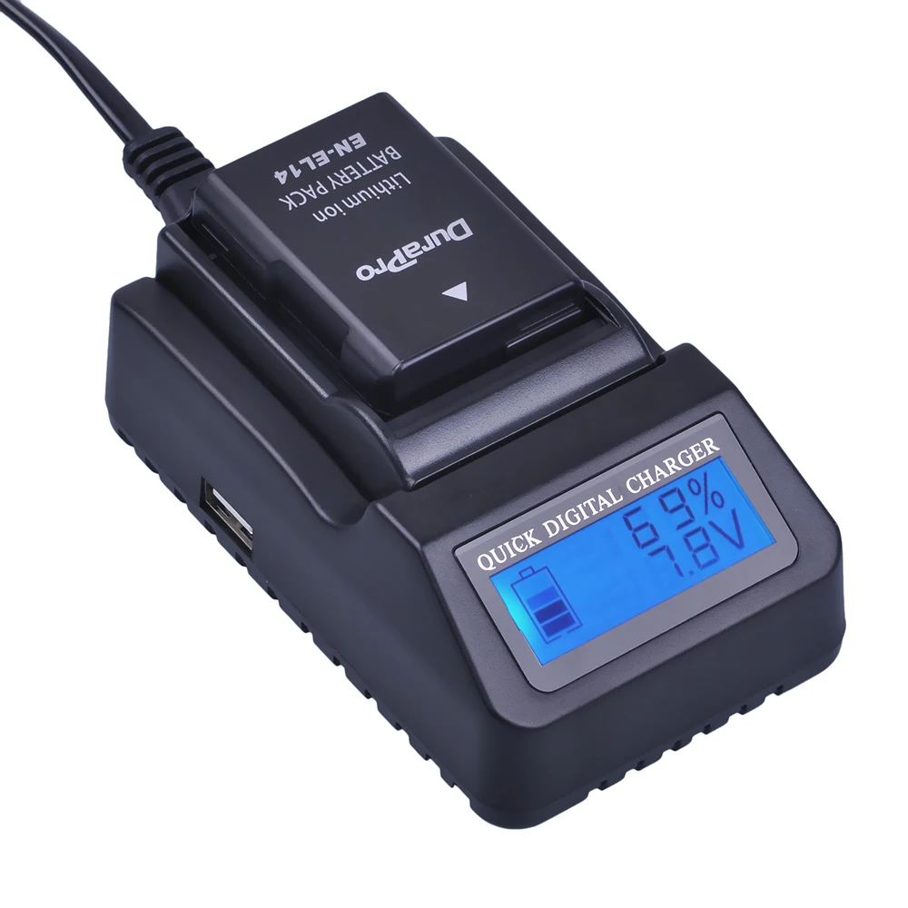 1pc EN-EL14 EN EL14 EL14A Rechargeable Li-ion Battery + LCD Fast Charger for Nikon ENEL14 d5300 d5200 d5100 d3100 d3200 P710 1pc EN-EL14 EN EL14 EL14A Rechargeable Li-ion Battery + LCD Fast Charger for Nikon ENEL14 d5300 d5200 d5100 d3100 d3200 P710