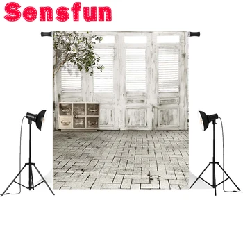 

Sensfun vintage door wallpaper Art fabric photography background indoor backdrop children baby photo backdrops 7x5ft