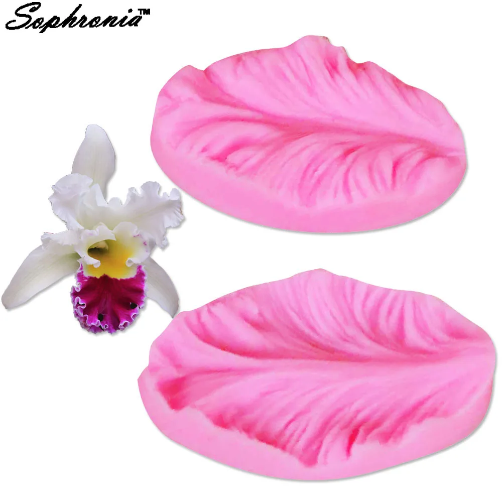 

M469 Flower Orchid Petal Mold Silicone Texture Cake Mold,Fondant Cake Tool Veining Sugar Fondant Tool 6.5*4.3*1.8cm