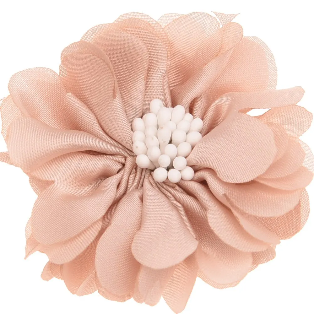 10PCS Chiffon Flowers blossom Hair Accessoreis Wedding decoration flower No Hair Bow Barrette Boutique Head wrap DIY Accessory - Цвет: Khaki