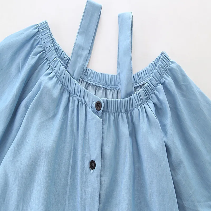 Big Cow Girls Clothing Sets New Summer Casual Style Sling T-Shirts+Jeans 2PcsSets Girls Clothes Suits Girls Boutique Outfits (13)