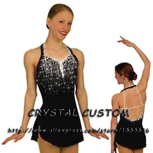 Платье для катания на коньках для девочек, спандекс, изящное Новое Брендовое платье для соревнований по фигурному катанию, по индивидуальному заказу, DR2647