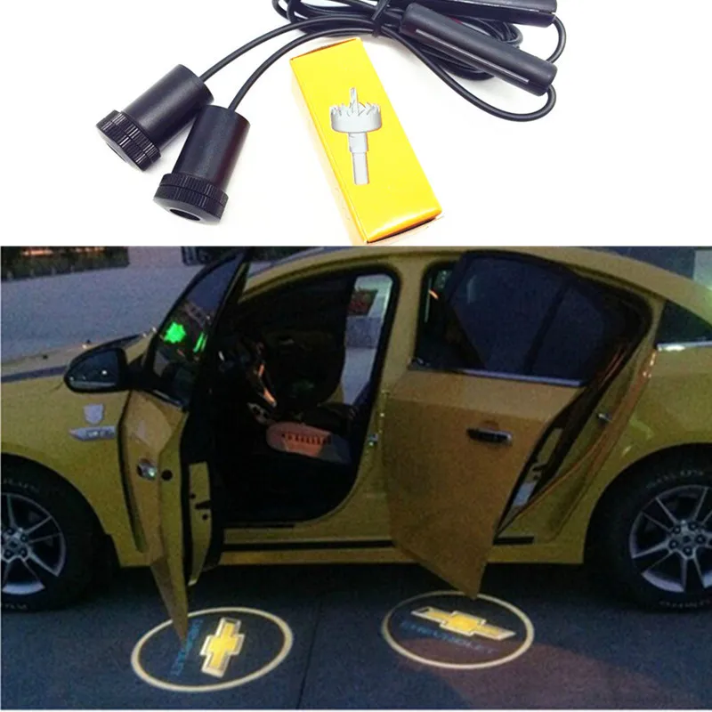 

2pcsX Ghost Shadow Light Welcome Laser Projector Lights LED Car Logo For chevrolet aveo captiva niva lacetti