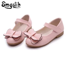 Новое Прибытие Девушки Shoes PU Кожа Для Детей Малышей Принцесса Shoes Боути бабочка Принцесса Танца Shoes Для Девочек Кроссовки
