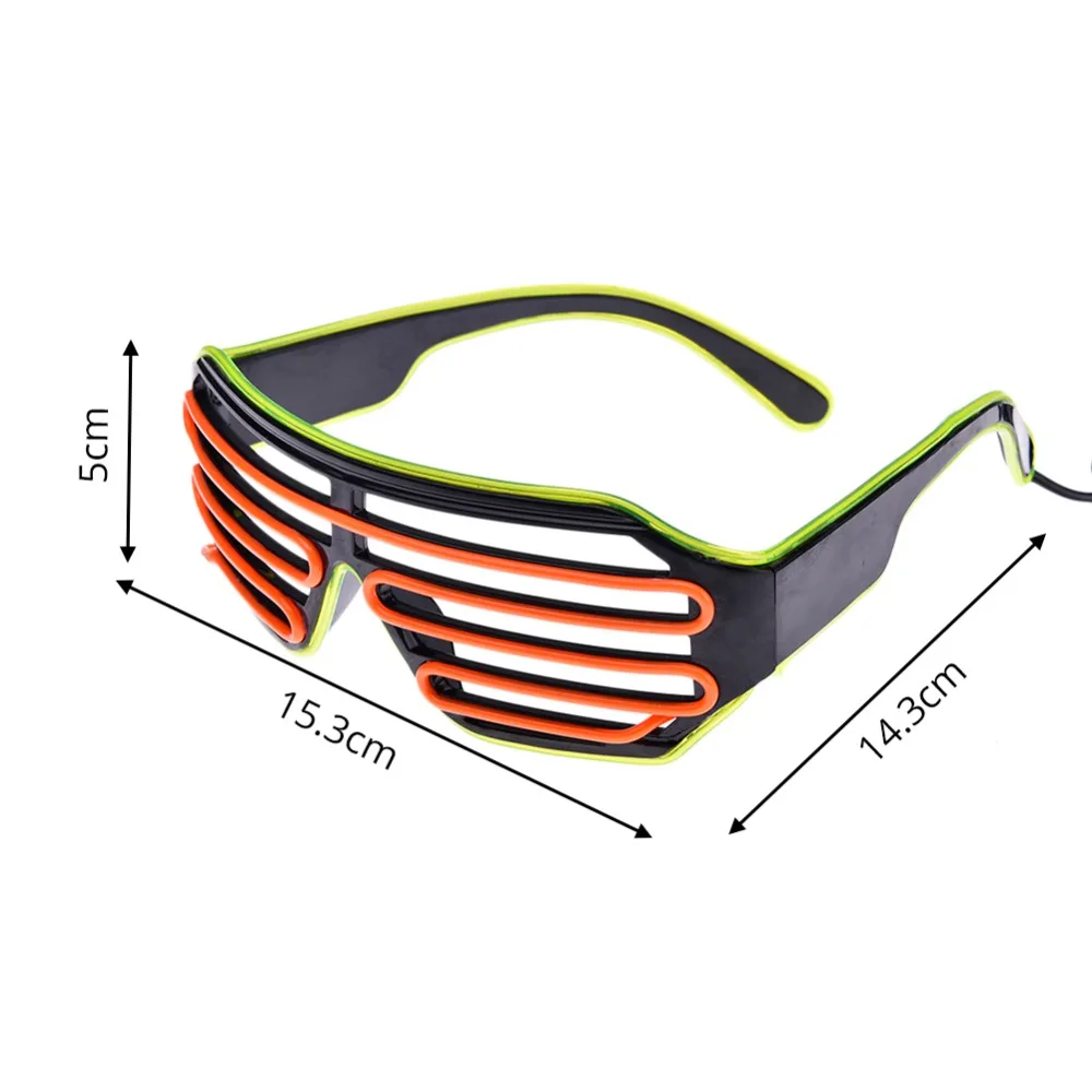Новые двухцветные светящиеся очки шторы режимы вспышка EL светодиодный очки цвет ful светящиеся Классические игрушки очки для танцев DJ