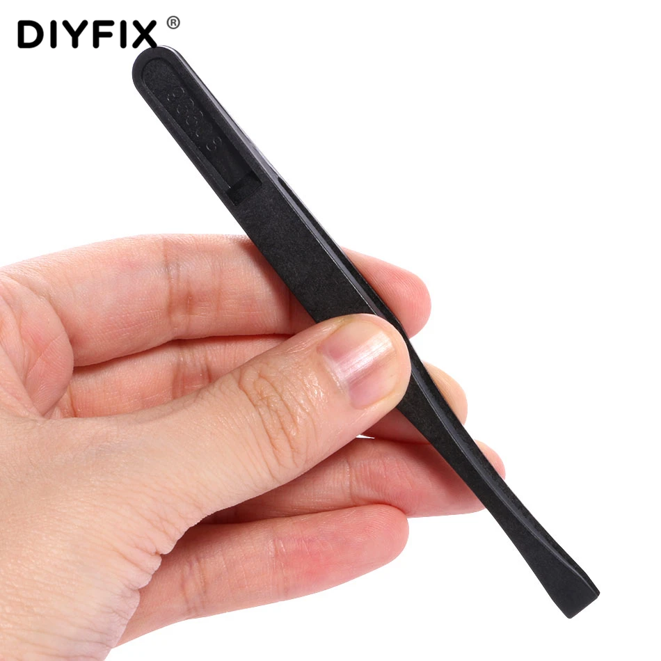 DIYFIX 8 в 1 черный ESD Пинцет Набор антистатические пластиковые электронные пинцеты щипцы