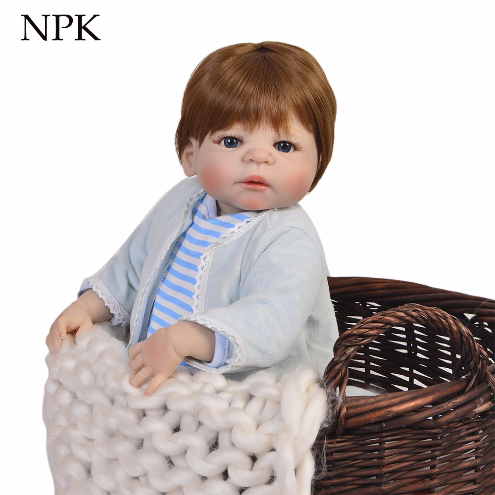 

NPK Full Body Doll 57cm Silicone Vinyl Babies Reborn Dolls Realistic Alive 23 inch New Born Baby bebe Bonecas Rebron Gift