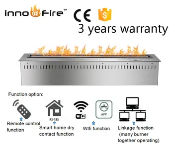 

36 inch Long silver or black remote control intelligent fireplace burner bio