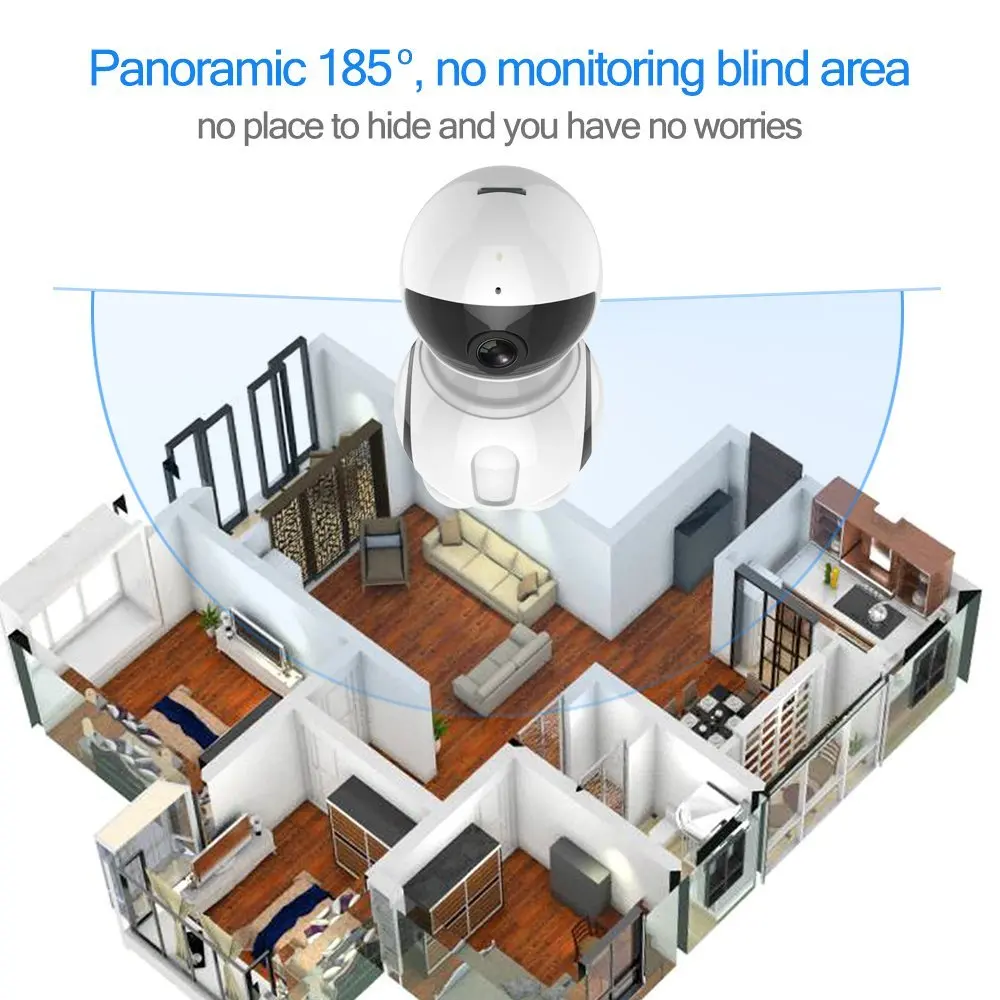 Беспроводная IP камера Kruiqi Радионяня 1080P Wi Fi робот видеонаблюдения с инфракрасным