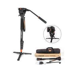 Coman Ulanzi Aluminio Monopod Trípode Video Fluido Cabeza con Líquido Titular de Tres Pies de Apoyo Soporte de Cabeza y Pie de Apoyo para réflex digitales