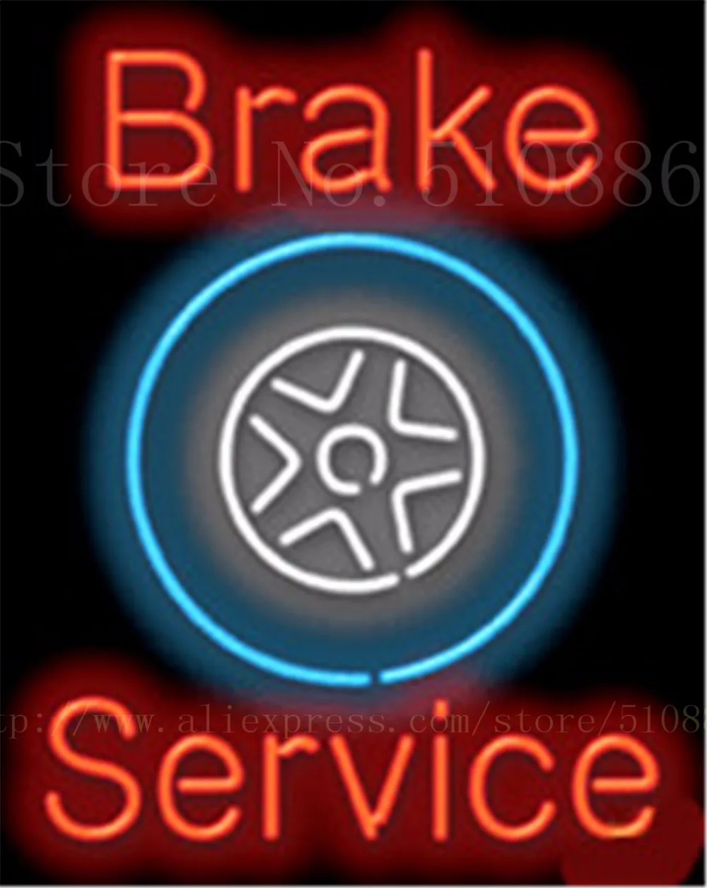  Brake Service Auto Car Repair Tube Car neon sign Glass Beer Handcrafted decorative signs Store Cust