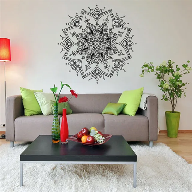 Hot Mandala Flower Indian Bedroom Wall Decal Art Stickers Mural Home Vinyl Family Best Price Drop Shipping Jun29 In Wall Stickers From Home Garden