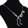 Sexy Long Collier Gothique Tyrannosaurus Rex Squelette de Dinosaure Pendentif Charme Collier Os de Dragon Alliage Collares Bijoux En Argent ► Photo 2/5