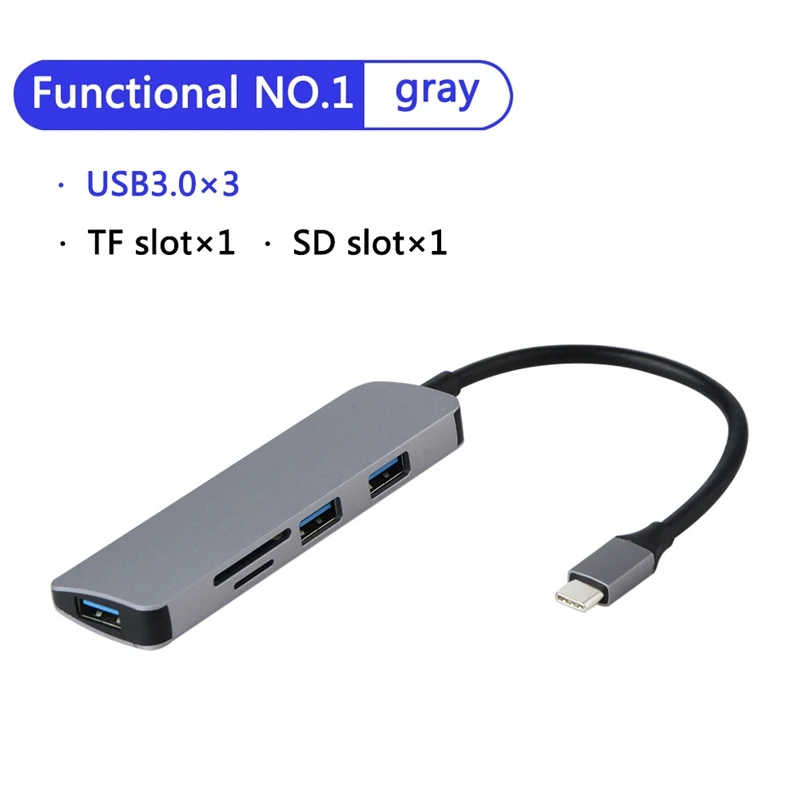 5 в 1 USB C концентратор USB-C к HDMI Micro SD/TF кард-ридер адаптер для MacBook samsung Galaxy S9/S8 huawei P20 Pro type C USB 3,0 концентратор - Цвет: As show