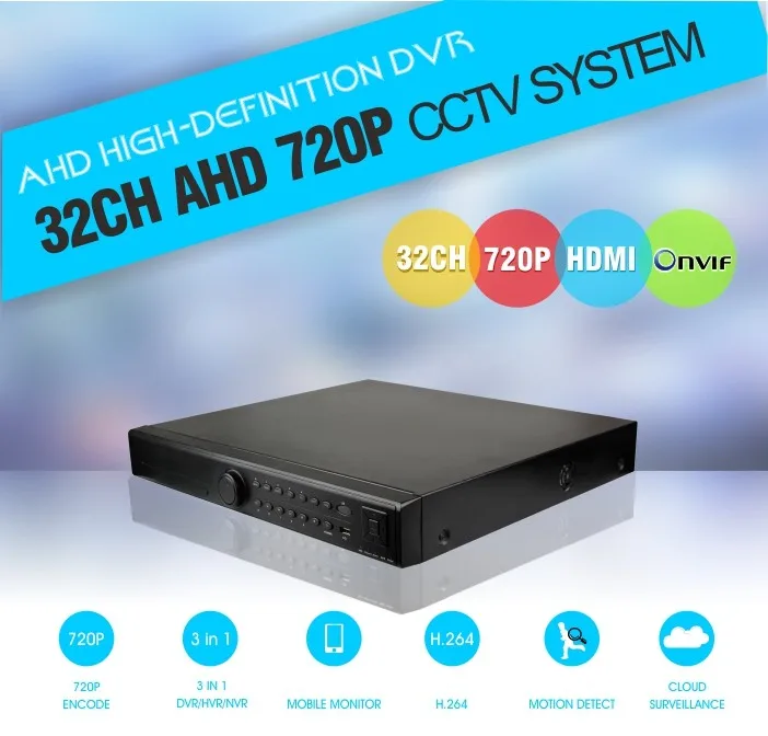 4 SATA CCTV 32Ch DVR Гибридный NVR/hvr/dvr 32ch поддержка в реальном времени ONVIF HDMI 720 p P2P Облако IP видео H.264 безопасности Отдельный цифровой