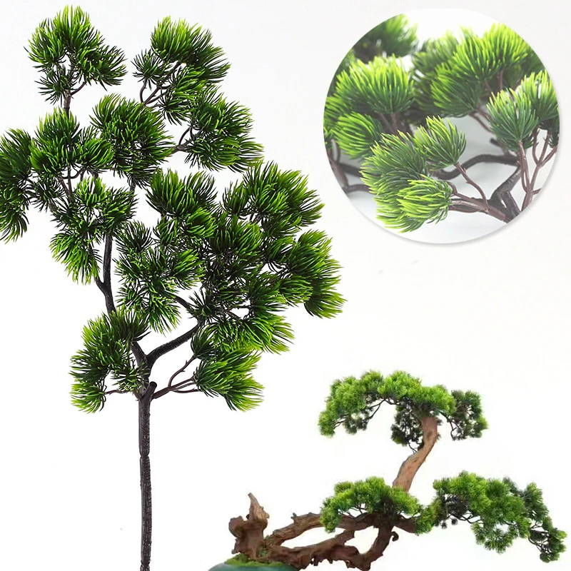 

Pine Tree Branches Artificial Plastic Pinaster Cypress Fall Christmas Decorations Greenery Flower Arrangement Leaves Wreath Leaf