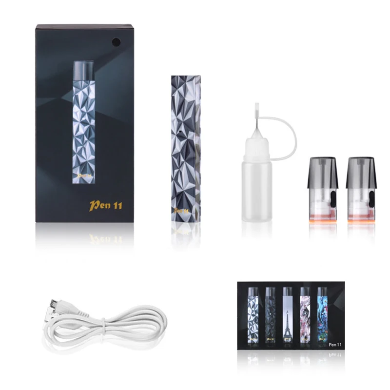 Vape POD Pen 11 стартовый набор 350 мАч встроенный аккумулятор 2 мл картридж 109*20*11 мм