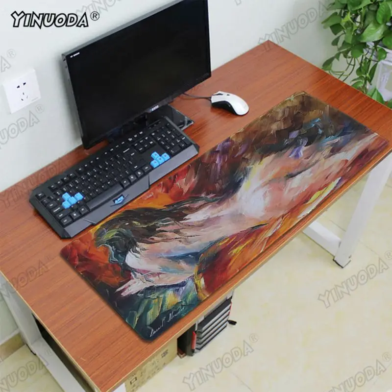 Yinuoda Funny Oil painting girl DIY Design Pattern Game mousepad Rubber PC Computer Gaming mousepad