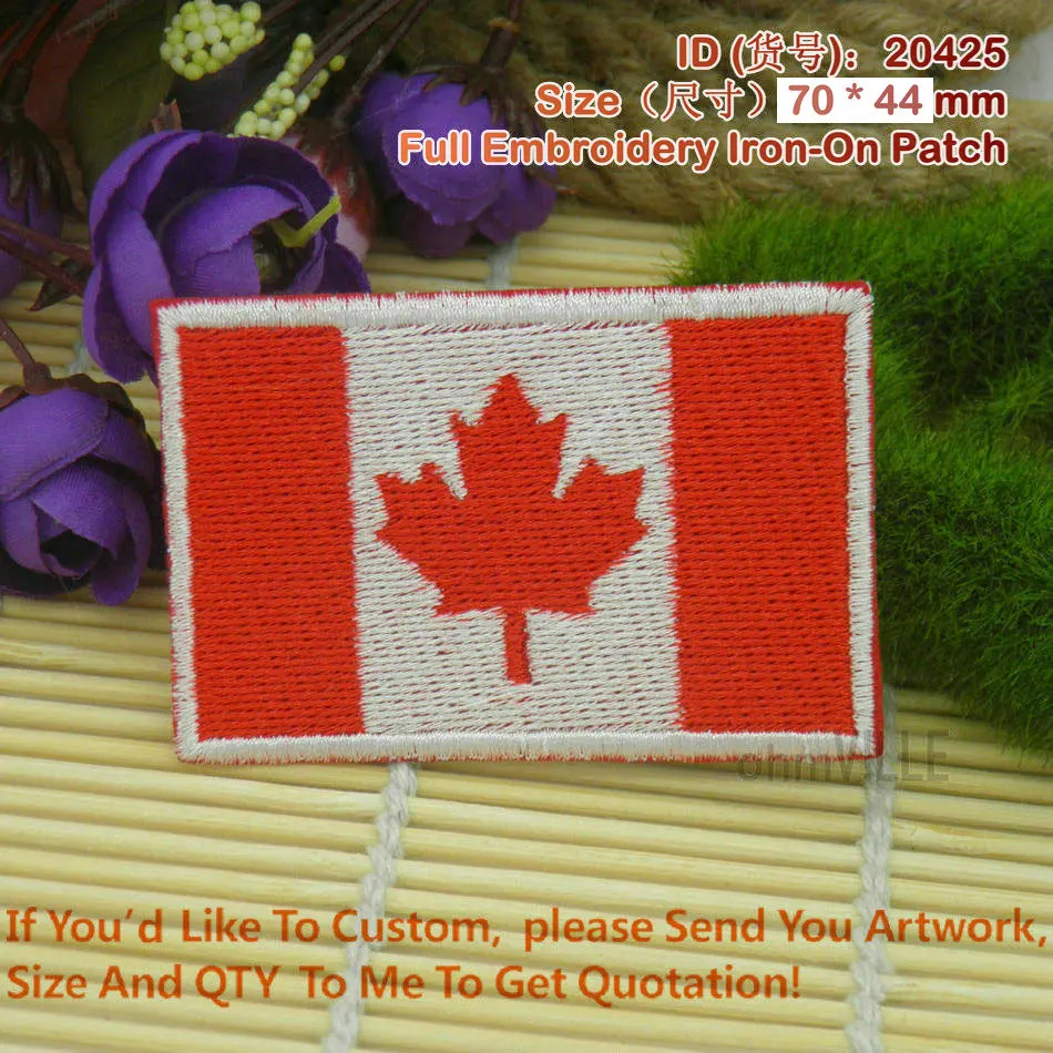 20425 canada flag full embroidery iron on patches accept customized 20425 canada flag full embroidery iron on patches accept customized