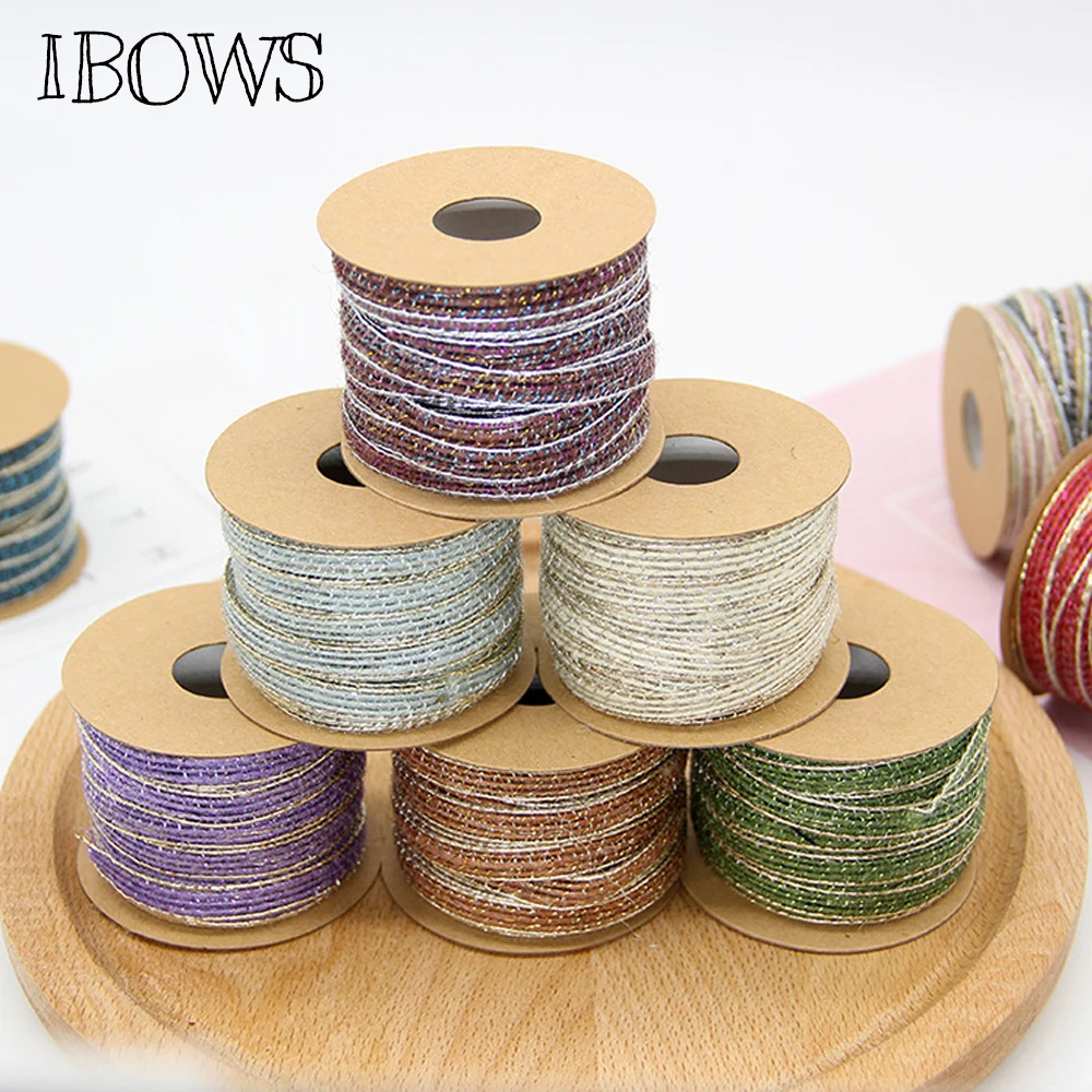

IBOWS 7mm*10m Retro Woven Fish Silk Rope Hemp Cord for DIY Earrings Handmade Bows Pendant Jewelry Materials Patry Decoration