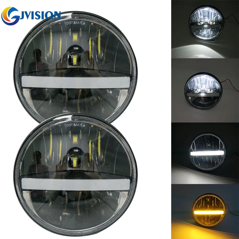 2PCS 7 Inch Round LED Headlight DRL High/Low Beam turn signal for Jeep Wrangler JK CJ TJ Hummer H1 H2 LED Projector lamps 2PCS 7 Inch Round LED Headlight DRL High/Low Beam turn signal for Jeep Wrangler JK CJ TJ Hummer H1 H2 LED Projector lamps