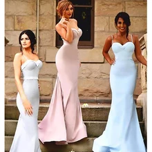 Simple Multi Color Bridesmaid Dresses Sweetheart Satin Mermaid Bridesmaid Dresses Long Back Button Sleeveless Party Dresses