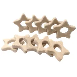 Деревянные звезды зубное кольцо натуральные ручной работы деревянные игрушки DIY деревянные персонализированные кулон экологически