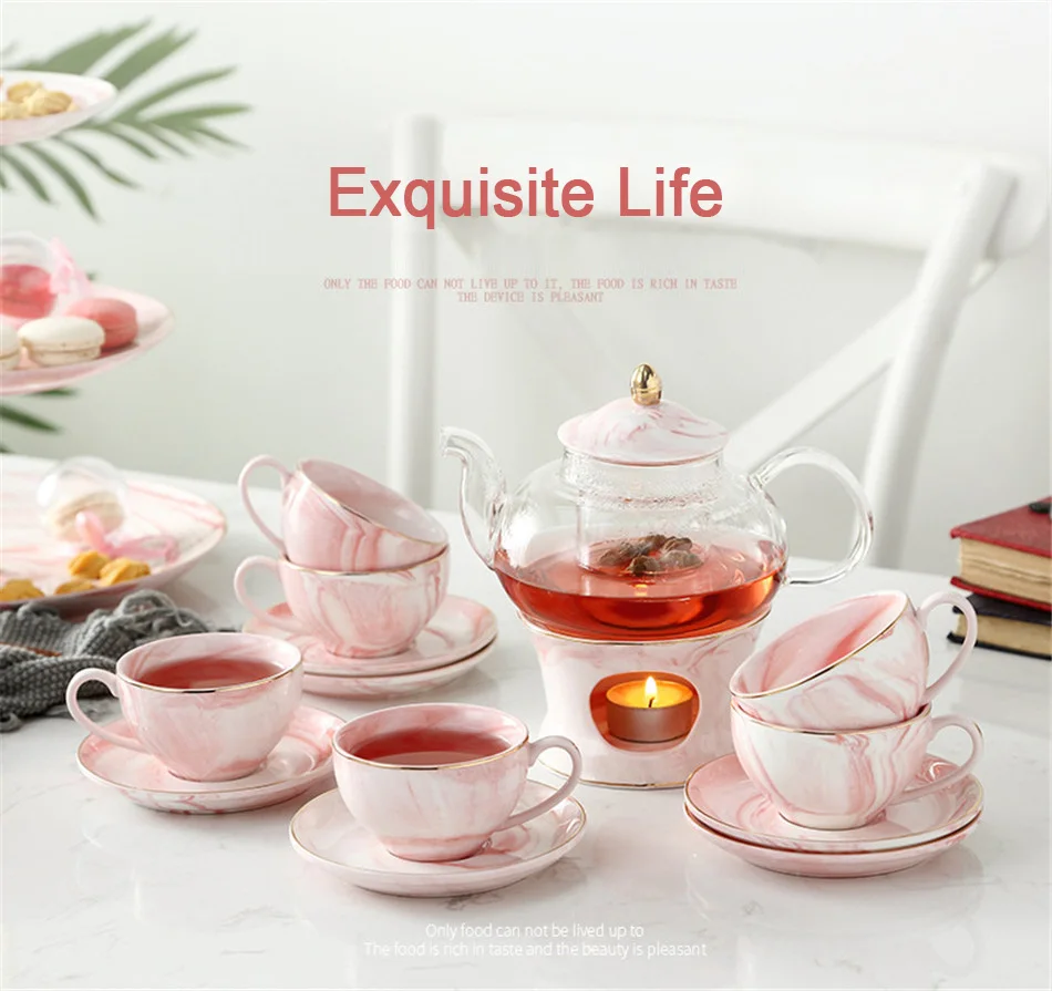 Marble Ceramic Cup Set Creative Gold Plating Milk Coffee Tea Breakfast Porcelain Golden Cup Couple Gift Wedding Decor 125ML (1)