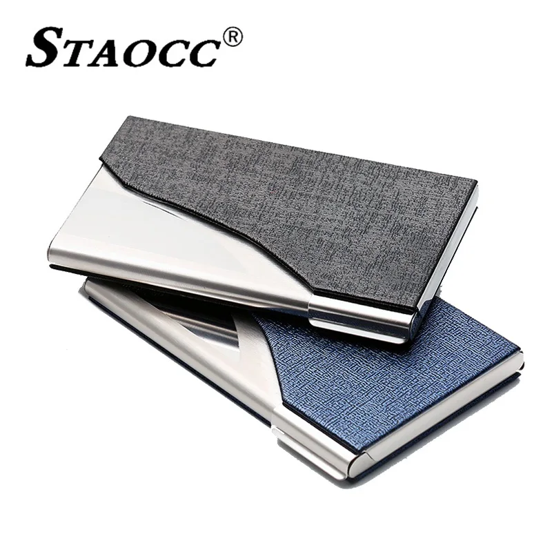 

Luxury Business Credit Card Holder Aluminium Metal ID Card Case For Women Men Slim Wallet Leather Card Package Porte Carte 2018