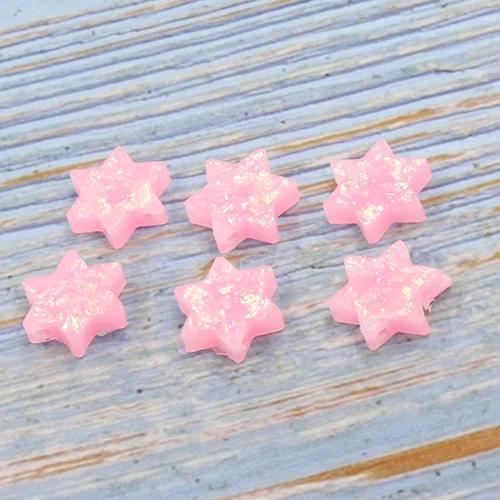 Fnixtar Synthetic David Star Opal Charm Many Colors Fire Opal Hexagon Bead DIYJewelry For Necklace 1.5mm Hole 20Piece/lot - Окраска металла: 2