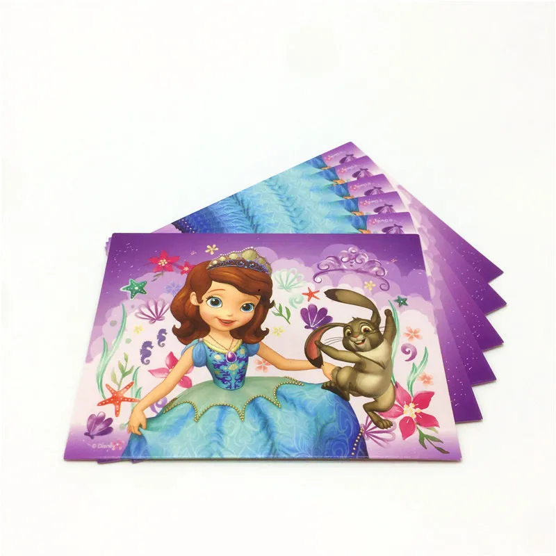 Disney Sofia The First 65 шт. чашка тарелка соломы мешок подарков Свадьба Baby Shower для маленьких девочек на день рождения Шум Maker баннер украшения питания