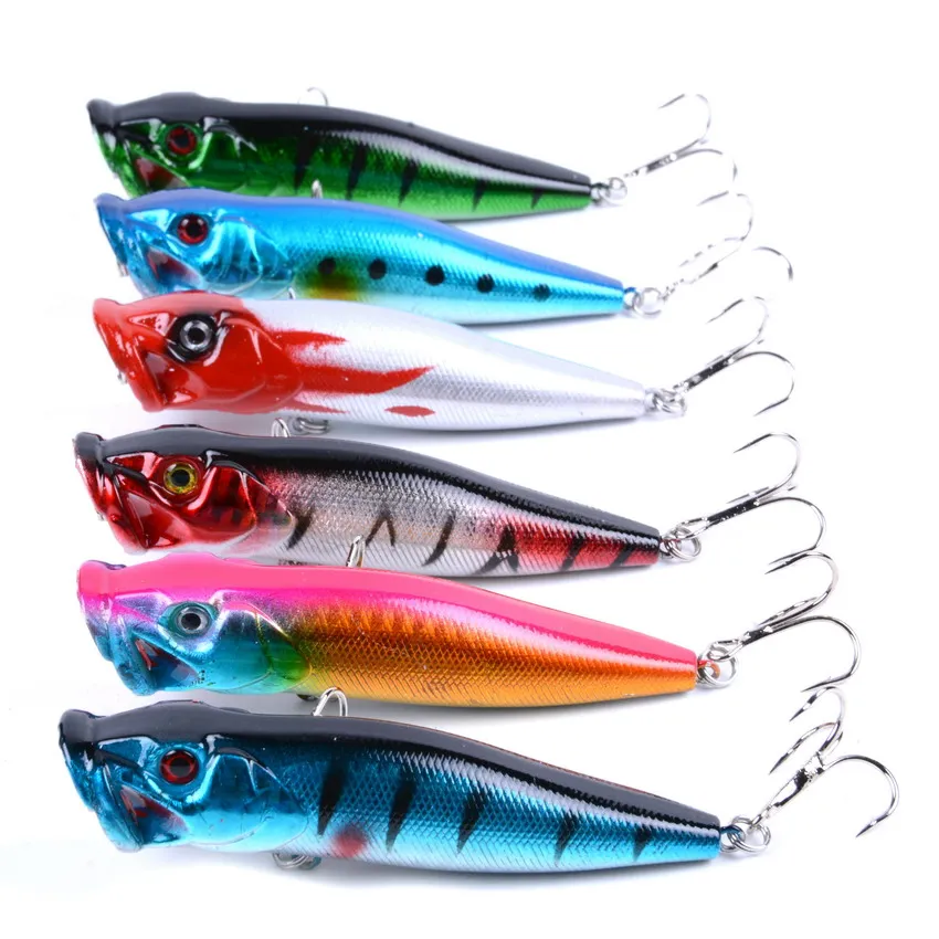 1pack Fishing Lure Selling Popper Lure 6 Color Fishing Bait 9.5cm/12g Fishing Tackle 6# High Carbon Steel Anchor Hook