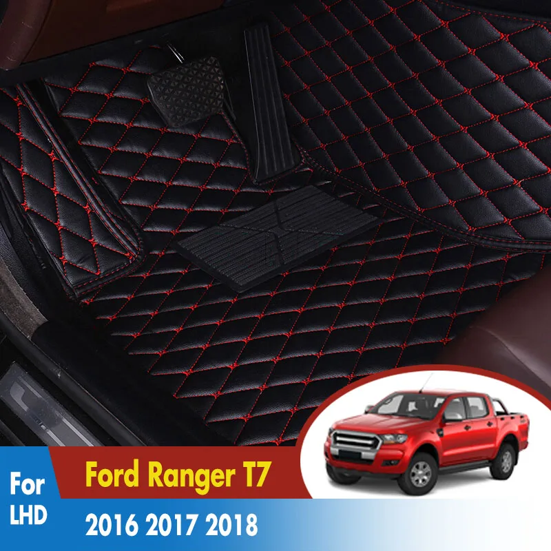 Car Floor Mats For Ford Ranger T7 2016 2017 2018 Leather Rugs Dash Mats