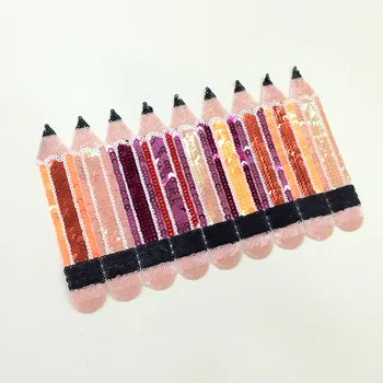 

Pencil sequins patch vintage embroidered fabric applique T-shirt jacket clothing decoration patches fashion iron on applique