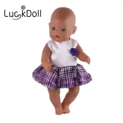 Luckdoll без рукавов белый шить платье принцессы костюмы см 43 см 18 "Кукла, best подарок на день рождения для детей