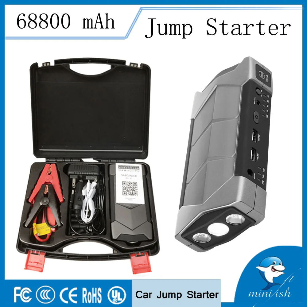 New Model Hot Sale MiniFish 68800mAh Multi Function Car Jump Starter Portable Car Battery Charger