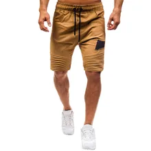 Большие размеры шорты для мужчин лето Эластичный шнурок Уличная Повседневная Joggings Спорт Твердые мешковатые Карманы Короткие W416