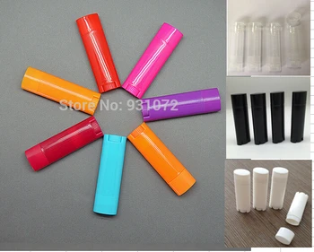 

100pcs Empty Plastic Oval Flat Tubes Lip Balm Tubes Homemade Lipstick Containers DIY Cosmetic Bottles multi colour