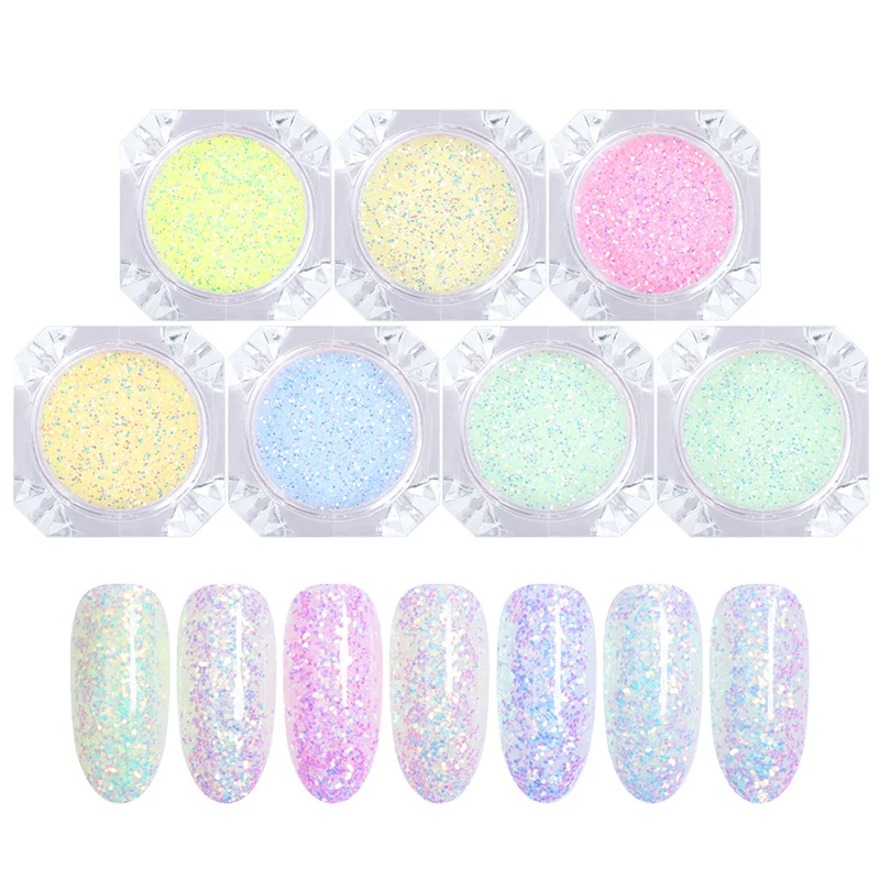 

1g Holographic Nail Glitter Sequins UV Light Changing Color Chrome Nail Powder Flakes Laser Shimmer Glitters Nail Art Decoration