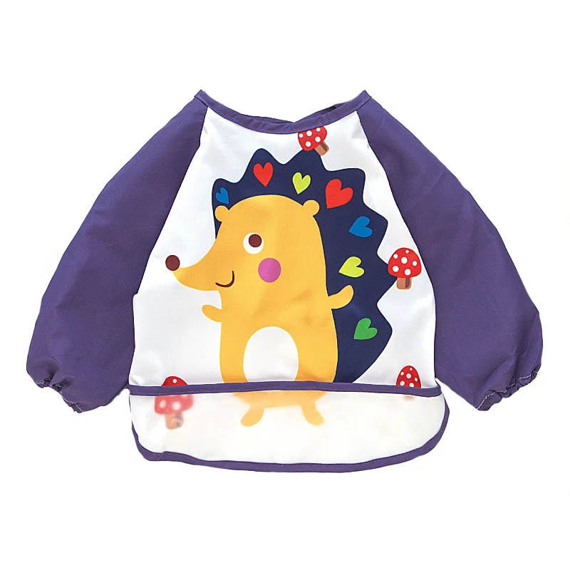 2019 Cute Baby Bibs Toddler Baberos Bavoir Waterproof Long Sleeve Apron Cartoon Animals Children Feeding Smock Bib Baby Stuff