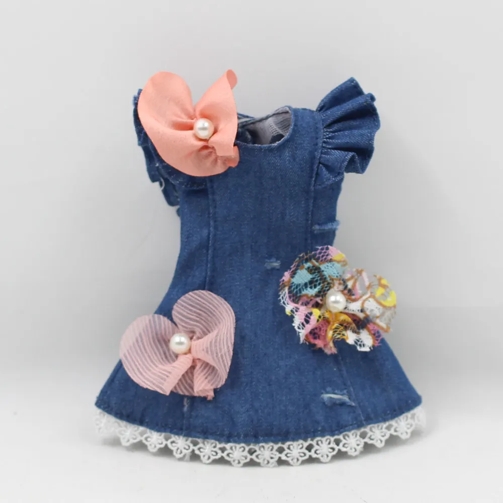 Одежда для куклы Blyth джинсовое платье с царапинами костюм 1/6 BJD azone s ob24 аниме