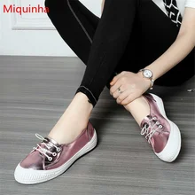 Miquinha/Брендовая женская обувь с круглым носком и металлическими вставками; уличная школьная обувь на плоской подошве со шнуровкой; обувь в уличном стиле; повседневная обувь с низким верхом для девочек и взрослых