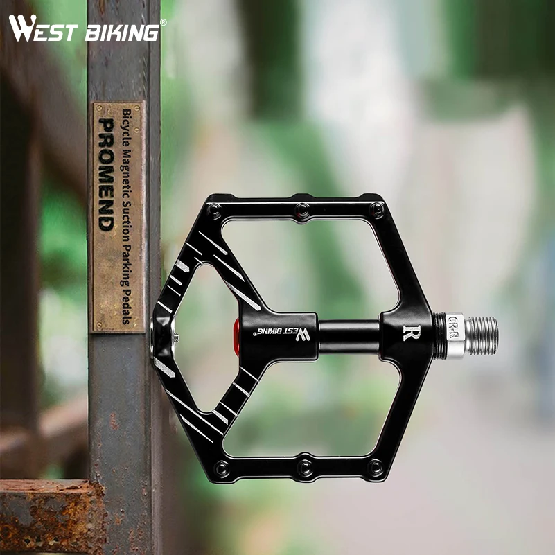 WEST BIKING 9/1" велосипедные педали, 3 герметичных подшипника, плоские велосипедные педали из алюминиевого сплава, сверхлегкие магнитные дизайнерские велосипедные педали MTB