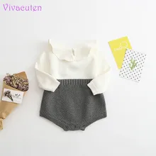 2017 Spring Autumn Cute Princess Baby Romper Newborn Baby Clothes Kids Girls Boys Long Sleeve Jumpsuit Infant Knitted Rompers
