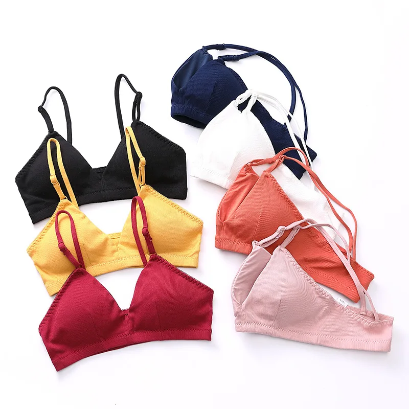  Sexy Women Pure Cotton Bra Bralette Ultrathin Pure Cotton Brassiere Solid Tanks Underwear